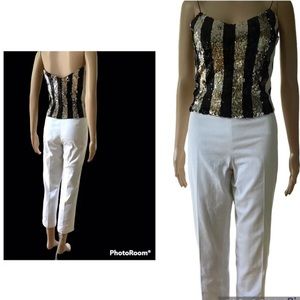 St. John White resort cropped pants size 4